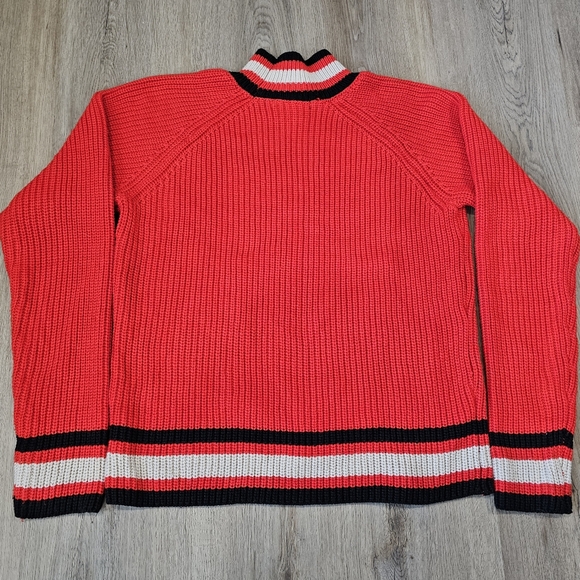 Sanctuary Preppy Sporty Knit Red-Orange Sweater - Picture 4 of 8